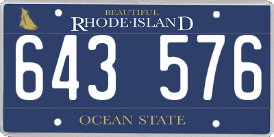 RI license plate 643576