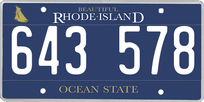 RI license plate 643578