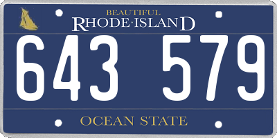 RI license plate 643579