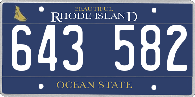 RI license plate 643582