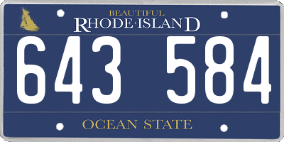 RI license plate 643584