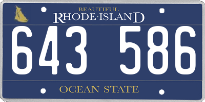 RI license plate 643586