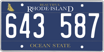 RI license plate 643587