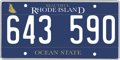 RI license plate 643590