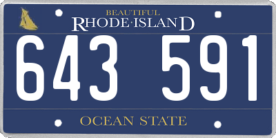 RI license plate 643591