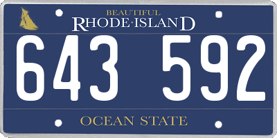 RI license plate 643592