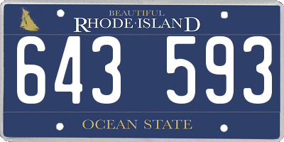 RI license plate 643593