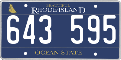 RI license plate 643595
