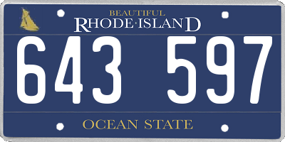 RI license plate 643597