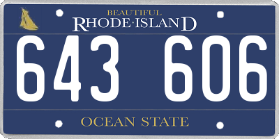 RI license plate 643606