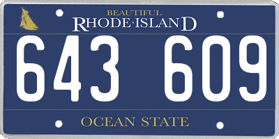 RI license plate 643609