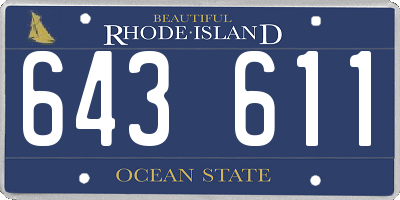 RI license plate 643611