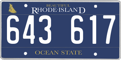RI license plate 643617