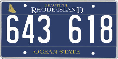 RI license plate 643618