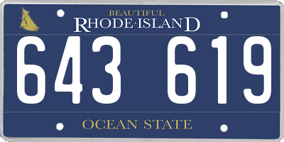 RI license plate 643619