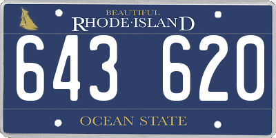 RI license plate 643620