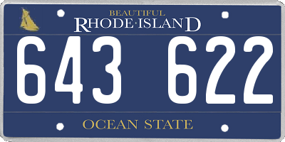 RI license plate 643622