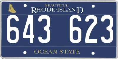 RI license plate 643623
