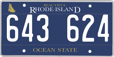 RI license plate 643624