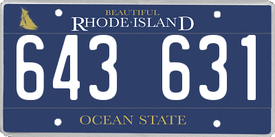 RI license plate 643631