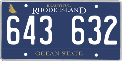 RI license plate 643632