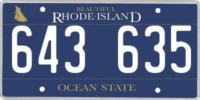 RI license plate 643635