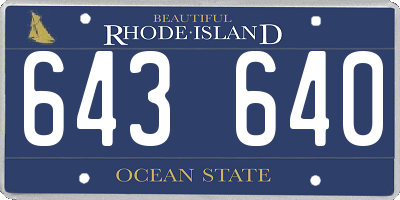 RI license plate 643640