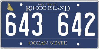 RI license plate 643642