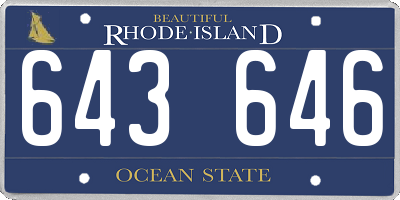 RI license plate 643646