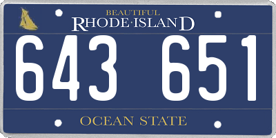 RI license plate 643651