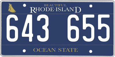 RI license plate 643655