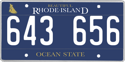 RI license plate 643656