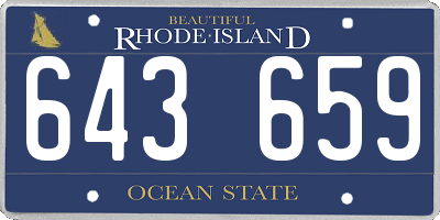 RI license plate 643659