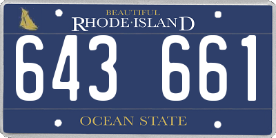 RI license plate 643661