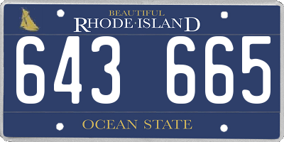 RI license plate 643665