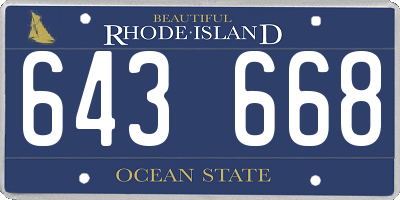 RI license plate 643668