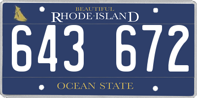 RI license plate 643672
