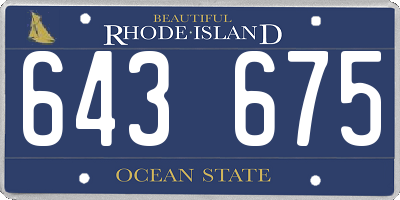 RI license plate 643675