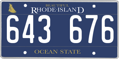 RI license plate 643676