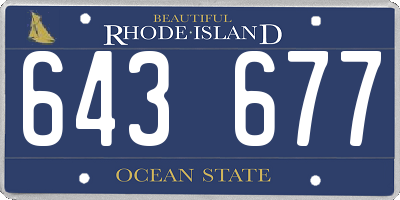 RI license plate 643677