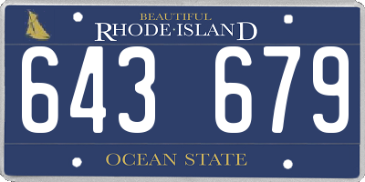 RI license plate 643679