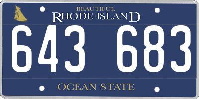 RI license plate 643683