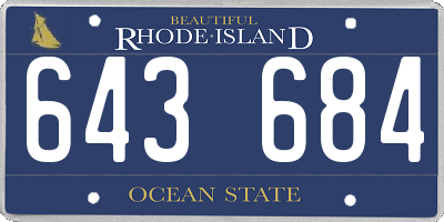 RI license plate 643684