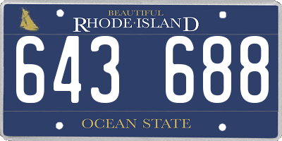 RI license plate 643688