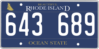 RI license plate 643689