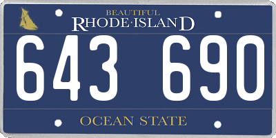 RI license plate 643690