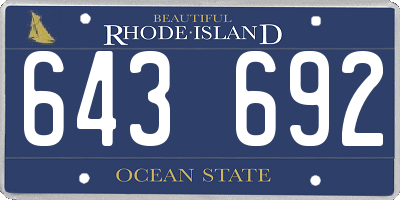 RI license plate 643692