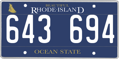 RI license plate 643694