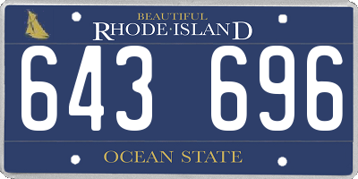 RI license plate 643696