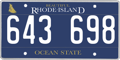 RI license plate 643698